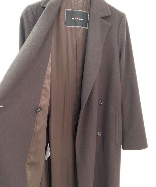 kiton（キートン）kiton (キートン) カシミアチェスターコート ブラウン サイズ:42の古着・服飾アイテム