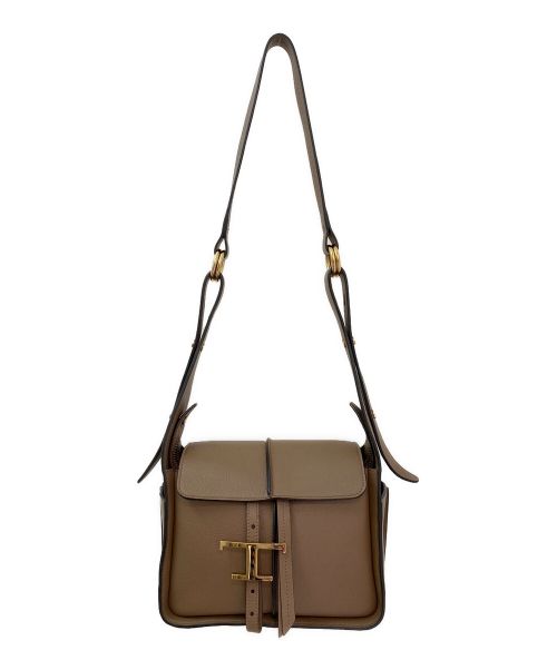 TOD'S（トッズ）TOD'S (トッズ) Tタイムレスレザーバッグミニ ブラウンの古着・服飾アイテム