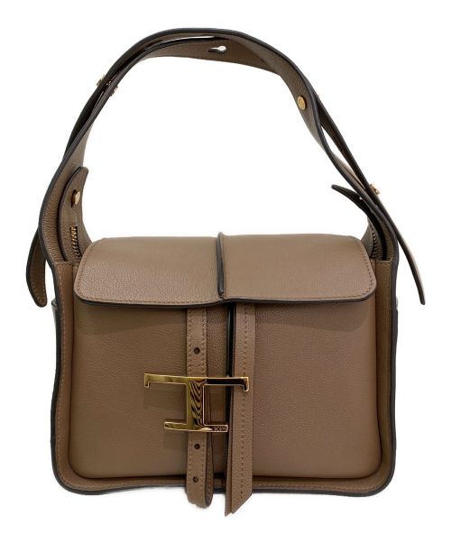 TOD'S（トッズ）TOD'S (トッズ) Tタイムレスレザーバッグミニ ブラウンの古着・服飾アイテム
