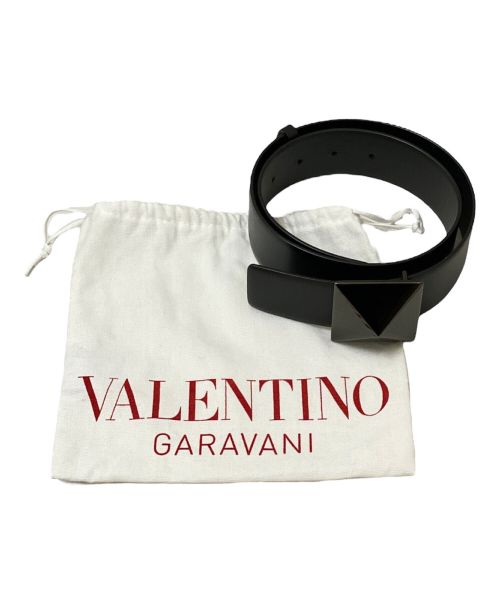 VALENTINO（ヴァレンティノ）VALENTINO (ヴァレンティノ) ロックスタッズバックルベルト ブラック サイズ:65/25(V)の古着・服飾アイテム