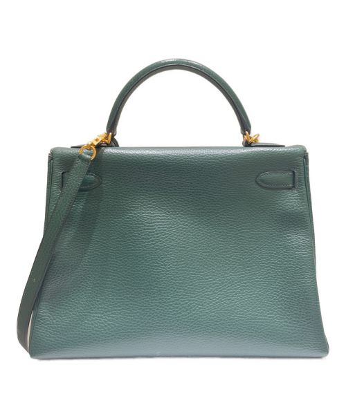 HERMES（エルメス）HERMES (エルメス) ケリー/アルデンヌ/ゴールド金具/内縫い/ハンドバッグ/▢H刻印 グリーン×ゴールド サイズ:32の古着・服飾アイテム