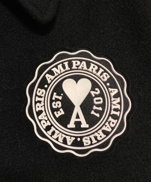 ami（アミ）ami (アミ) Ami de Coeur Patch Teddy Jacket ブラック サイズ:SIZE Sの古着・服飾アイテム