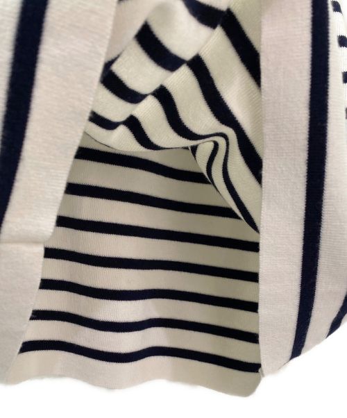 MIU MIU（ミュウミュウ）MIU MIU (ミュウミュウ) コットンミニスカート ホワイト×ネイビー サイズ:38の古着・服飾アイテム