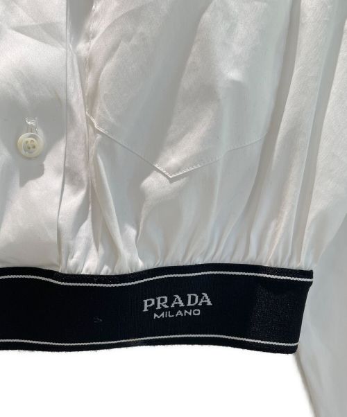PRADA（プラダ）PRADA (プラダ) ポプリンストレッチシャツ ホワイト サイズ:38の古着・服飾アイテム