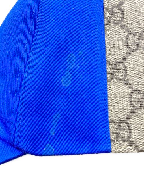 GUCCI（グッチ）GUCCI (グッチ) adidas (アディダス) Double Sided Baseball Hat ブルー×ブラウンの古着・服飾アイテム