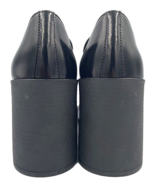 PRADA（プラダ）PRADA (プラダ) チョコレートブラッシュドレザ-ハイヒールローファー ブラック サイズ:37の古着・服飾アイテム