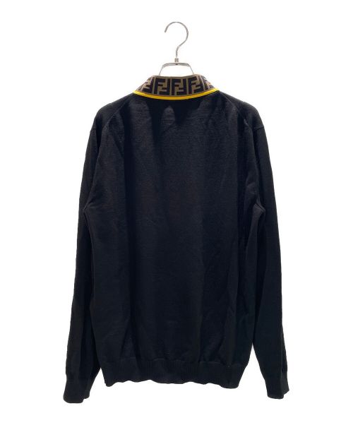 FENDI（フェンディ）FENDI (フェンディ) ズッカ柄切り替えタートルネックニット ブラック サイズ:52の古着・服飾アイテム