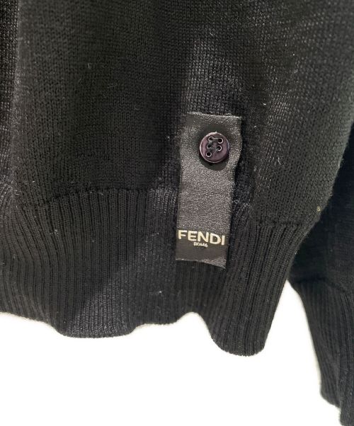 FENDI（フェンディ）FENDI (フェンディ) ズッカ柄切り替えタートルネックニット ブラック サイズ:52の古着・服飾アイテム