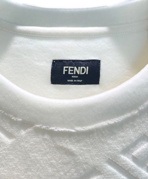 FENDI（フェンディ）FENDI (フェンディ) ズッカ柄ベロアカットソー ホワイト サイズ:Mの古着・服飾アイテム