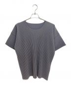 HOMME PLISSE ISSEY MIYAKEオム プリッセ イッセイ ミヤケ）の古着「プリーツTシャツ」｜グレー