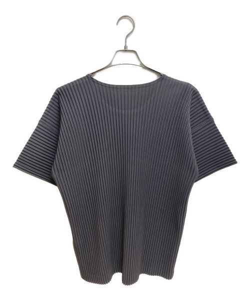 HOMME PLISSE ISSEY MIYAKE（オム プリッセ イッセイ ミヤケ）HOMME PLISSE ISSEY MIYAKE (オムプリッセ イッセイ ミヤケ) プリーツTシャツ グレー サイズ:3の古着・服飾アイテム