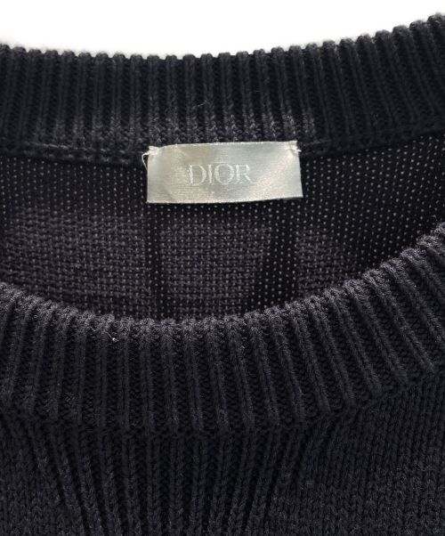 Dior（ディオール）Dior (ディオール) オブリーク コットン ニット ネイビー サイズ:Sの古着・服飾アイテム