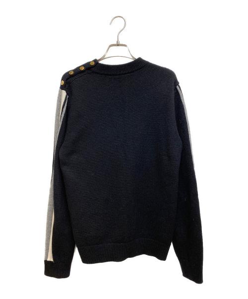 LOUIS VUITTON（ルイ ヴィトン）LOUIS VUITTON (ルイ ヴィトン) カシミヤLVロゴセーター ブラック サイズ:Lの古着・服飾アイテム