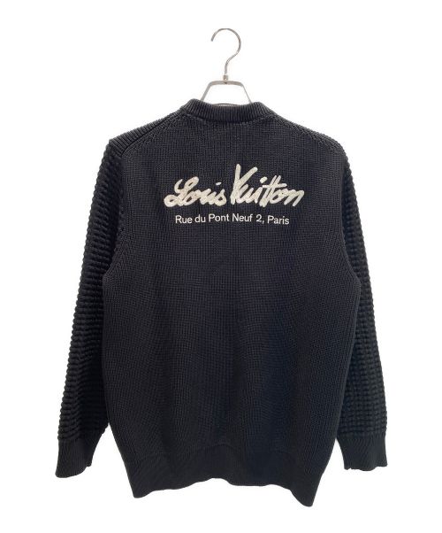 LOUIS VUITTON（ルイ ヴィトン）LOUIS VUITTON (ルイ ヴィトン) ミックスステッチクルーネックセーター ブラック サイズ:Mの古着・服飾アイテム