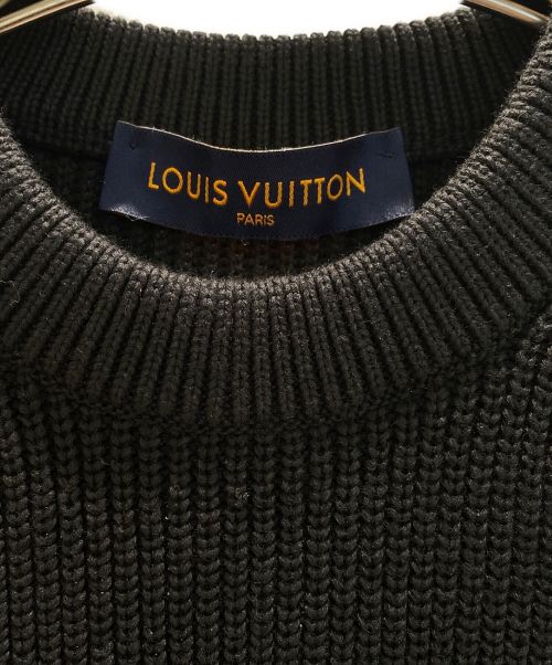 LOUIS VUITTON（ルイ ヴィトン）LOUIS VUITTON (ルイ ヴィトン) ミックスステッチクルーネックセーター ブラック サイズ:Mの古着・服飾アイテム
