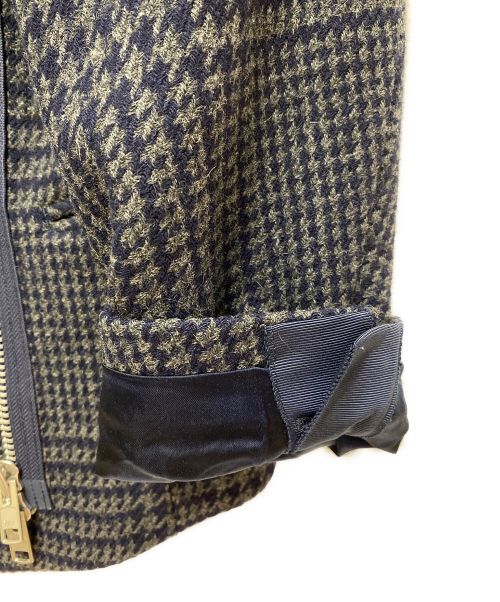 sacai（サカイ）sacai (サカイ) ウールメルトンドッキングジャケット ネイビー サイズ:1の古着・服飾アイテム
