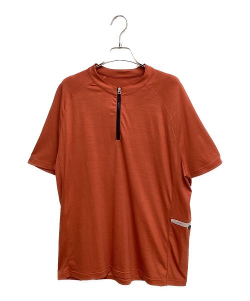 HERMES（エルメス）HERMES (エルメス) ハーフジップカットソー(half zip cut and sew) レッド サイズ:XLの古着・服飾アイテム