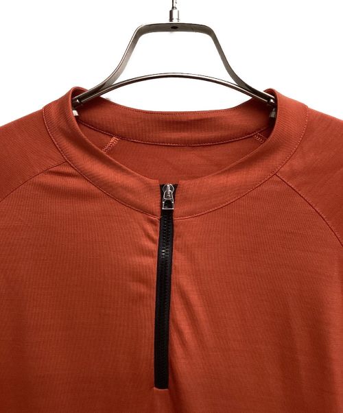 HERMES（エルメス）HERMES (エルメス) ハーフジップカットソー(half zip cut and sew) レッド サイズ:XLの古着・服飾アイテム
