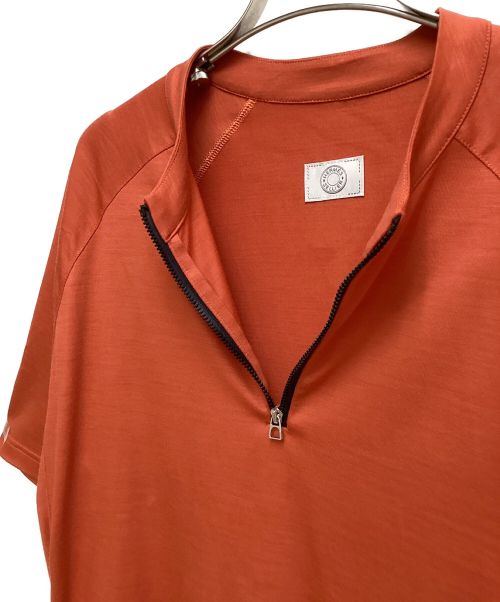 HERMES（エルメス）HERMES (エルメス) ハーフジップカットソー(half zip cut and sew) レッド サイズ:XLの古着・服飾アイテム