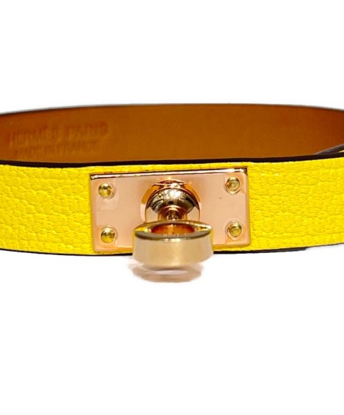 HERMES（エルメス）HERMES (エルメス) レザーブレスレットミニケリー イエロー サイズ:T2の古着・服飾アイテム