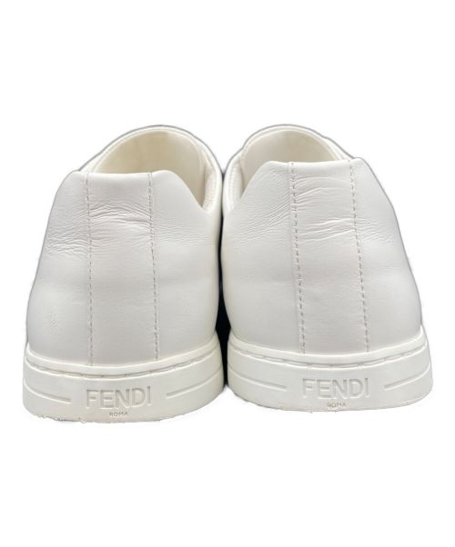 FENDI（フェンディ）FENDI (フェンディ) Fロゴレザースリッポン ホワイト×ブラウン サイズ:8の古着・服飾アイテム