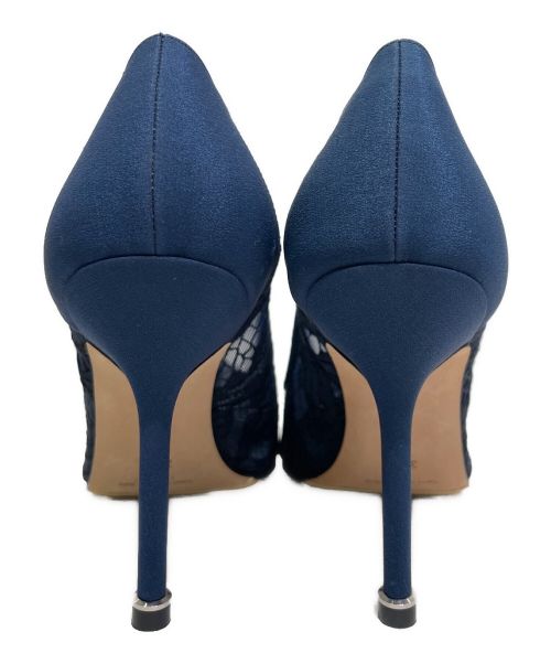 Manolo Blahnik（マノロ ブラニク）Manolo Blahnik (マノロブラニク) ハンギシレースパンプス ネイビー サイズ:37 1/2の古着・服飾アイテム
