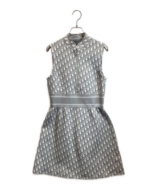 Christian Dior（クリスチャン ディオール）Christian Dior (クリスチャン ディオール) オブリークニットワンピース グレー サイズ:38の古着・服飾アイテム
