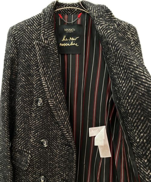 MAX&Co.（マックスアンドコー）MAX&Co. (マックスアンドコー) ダブルブレストクロスコート ブラック サイズ:38の古着・服飾アイテム