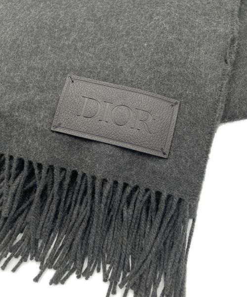 Christian Dior（クリスチャン ディオール）Christian Dior (クリスチャン ディオール) 大判カシミヤブランケットマフラー グレーの古着・服飾アイテム