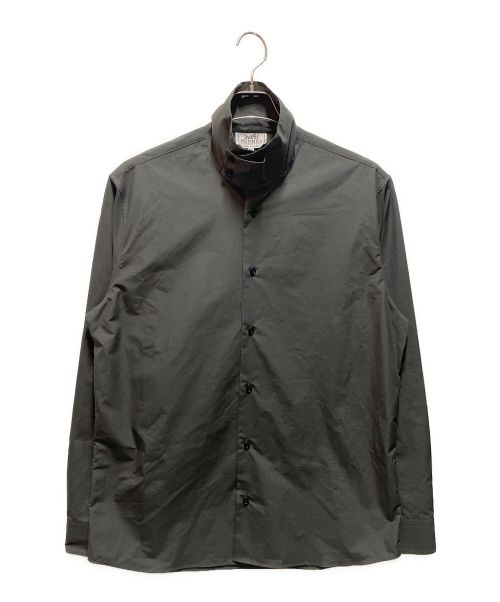 HERMES（エルメス）HERMES (エルメス) セリエボタンスタンドカラーシャツ チャコールグレー サイズ:40の古着・服飾アイテム