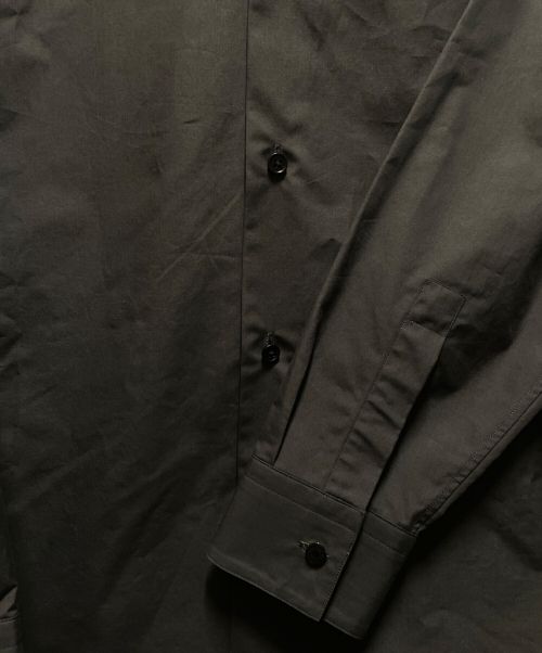 HERMES（エルメス）HERMES (エルメス) セリエボタンスタンドカラーシャツ チャコールグレー サイズ:40の古着・服飾アイテム