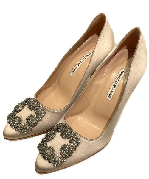 Manolo Blahnik（マノロ ブラニク）Manolo Blahnik (マノロブラニク) ハンギシパンプス シャンパンゴールド サイズ:37 1/2の古着・服飾アイテム