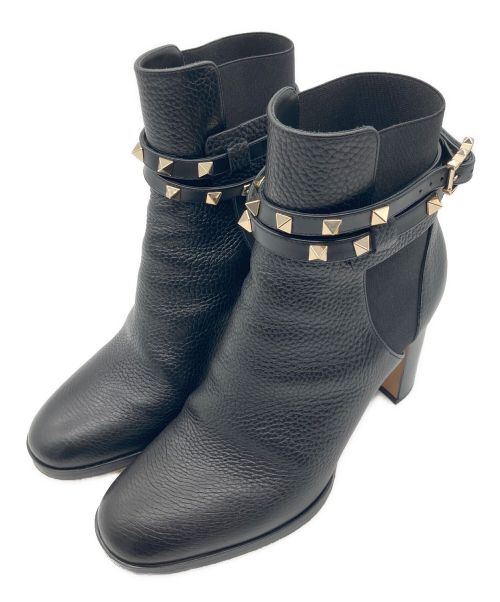VALENTINO（ヴァレンティノ）VALENTINO (ヴァレンティノ) ロックスタッズ グレインカーフ90MM ブラック サイズ:38の古着・服飾アイテム