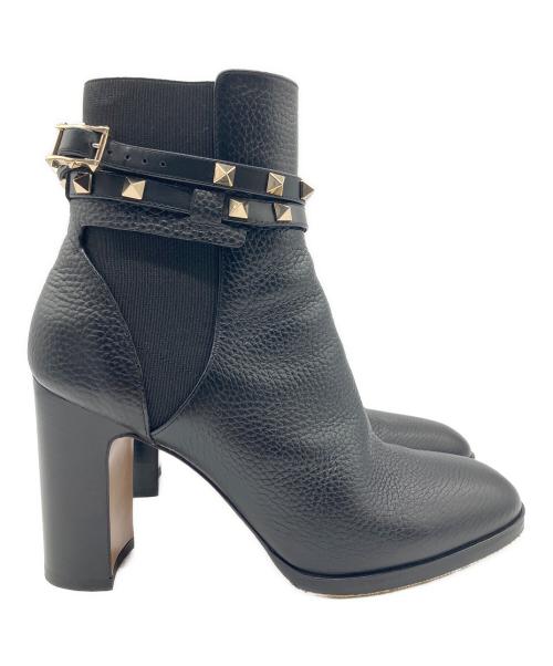 VALENTINO（ヴァレンティノ）VALENTINO (ヴァレンティノ) ロックスタッズ グレインカーフ90MM ブラック サイズ:38の古着・服飾アイテム