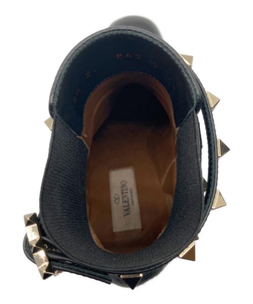 VALENTINO（ヴァレンティノ）VALENTINO (ヴァレンティノ) ロックスタッズ グレインカーフ90MM ブラック サイズ:38の古着・服飾アイテム