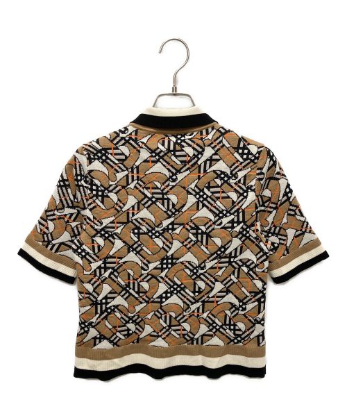 BURBERRY（バーバリー）BURBERRY (バーバリー) Akayla Check Monogram Knit Poloshirts ブラウン サイズ:XSの古着・服飾アイテム