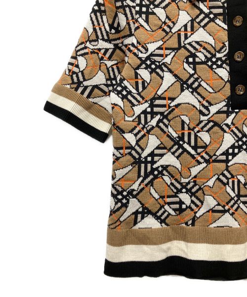 BURBERRY（バーバリー）BURBERRY (バーバリー) Akayla Check Monogram Knit Poloshirts ブラウン サイズ:XSの古着・服飾アイテム