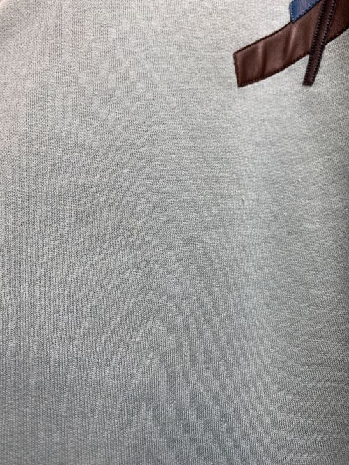 HERMES（エルメス）HERMES (エルメス) ホースパッチレザーパーカー スカイブルー サイズ:XLの古着・服飾アイテム