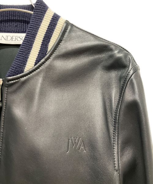 J.W.ANDERSON（ジェイダブリューアンダーソン）J.W.ANDERSON (ジェイダブリューアンダーソン) レザージャケット ブラック サイズ:52の古着・服飾アイテム