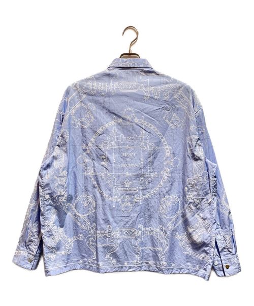 HERMES（エルメス）HERMES (エルメス) エルグルメット3Dプリントシャツ スカイブルー サイズ:42の古着・服飾アイテム