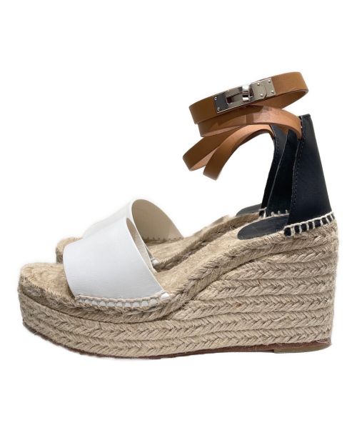 HERMES（エルメス）HERMES (エルメス) エスパドリーユ ティポリ ナチュラル×ブラウン サイズ:37の古着・服飾アイテム