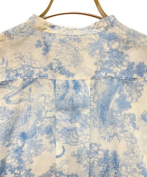 Christian Dior（クリスチャン ディオール）Christian Dior (クリスチャン ディオール) トワル ドゥ ジュイ コットンボイル ロングブラウス ブルー サイズ:36の古着・服飾アイテム
