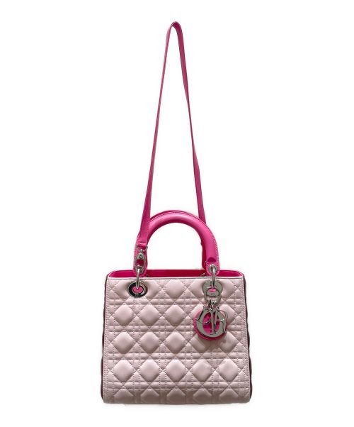 Christian Dior（クリスチャン ディオール）Christian Dior (クリスチャン ディオール) Lady Dior  ピンク サイズ:ミディアムの古着・服飾アイテム