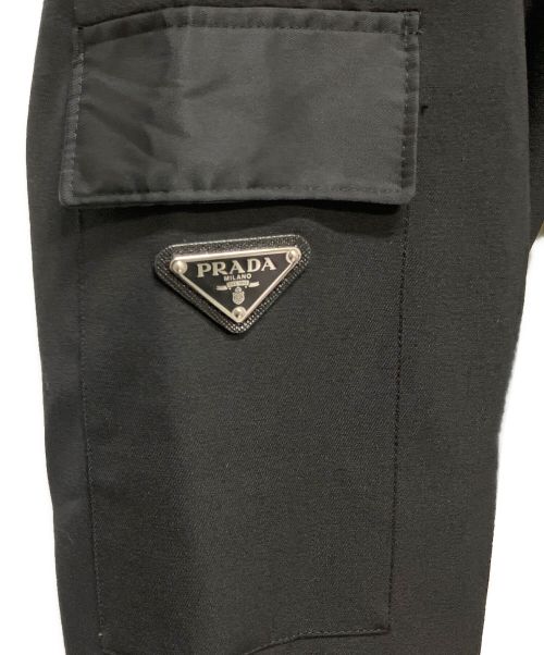 PRADA（プラダ）PRADA (プラダ) ウールギャバジンジョガーパンツ ブラック サイズ:Ｓの古着・服飾アイテム