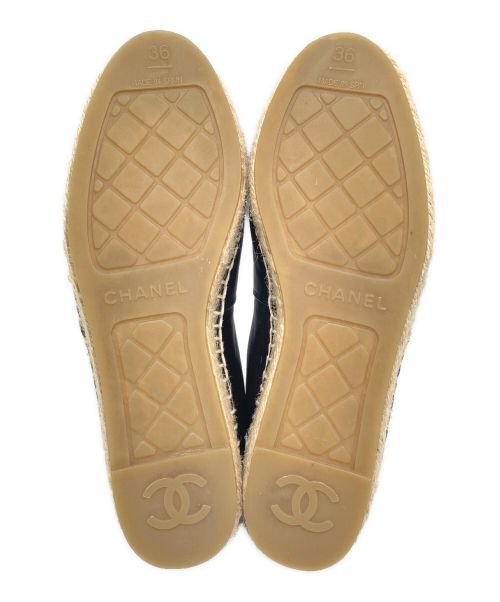 CHANEL（シャネル）CHANEL (シャネル) ココエスパドリーユ ブラック サイズ:36の古着・服飾アイテム