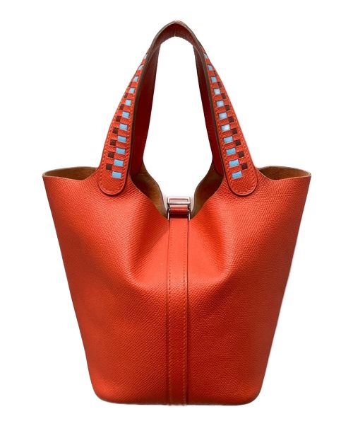 HERMES（エルメス）HERMES (エルメス) ピコタンロックPM トレサージュ ルージュアッシュ/セレステ/カプシーヌ サイズ:PMの古着・服飾アイテム