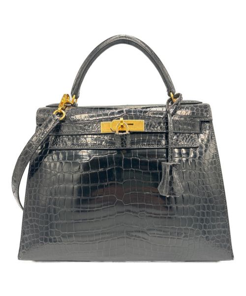 HERMES（エルメス）HERMES (エルメス) クロコケリー28  ブラック サイズ:28の古着・服飾アイテム