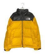 SUPREME×THE NORTH FACEシュプリーム×ザ ノース フェイス）の古着「Leather Nuptse Jacket」｜ブラック×イエロー