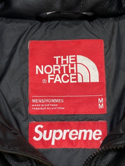SUPREME（シュプリーム）SUPREME (シュプリーム) THE NORTH FACE (ザ ノース フェイス) Leather Nuptse Jacket ブラック×イエロー サイズ:Mの古着・服飾アイテム
