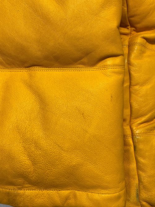 SUPREME（シュプリーム）SUPREME (シュプリーム) THE NORTH FACE (ザ ノース フェイス) Leather Nuptse Jacket ブラック×イエロー サイズ:Mの古着・服飾アイテム